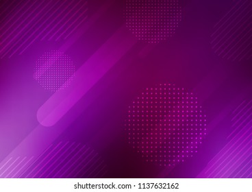 Light Purple vector layout with flat lines and dots. Modern geometrical abstract illustration with sticks, dots. The pattern can be used as ads, poster, banner for commercial.