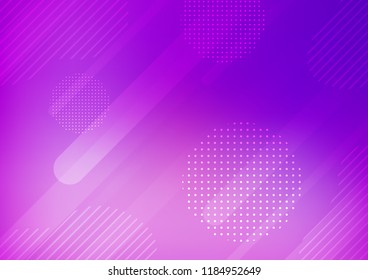 Light Purple vector layout with flat lines and dots. Shining colored illustration with rounded stripes, dots. Smart design for your business advert.