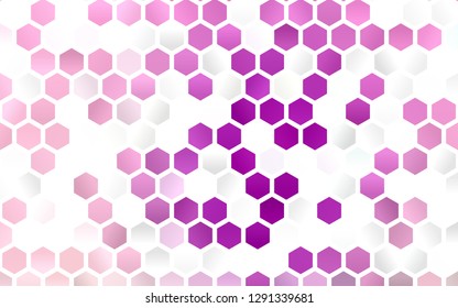 Light Purple vector layout with hexagonal shapes. Design in abstract style with hexagons. Beautiful design for your business advert.
