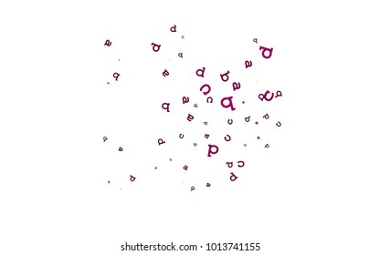 Light Purple vector layout with latin alphabet. Shining colorful illustration with isolated letters. Template can be used as a background for ads of typography.