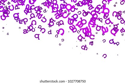 Light Purple vector layout with latin alphabet. Shining colorful illustration with isolated letters. The pattern can be used for ad, booklets, leaflets of education.
