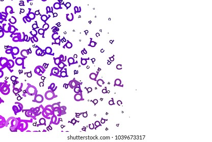 Light Purple vector layout with latin alphabet. Modern geometrical illustration with ABC english symbols. The pattern can be used for school, grammar websites.