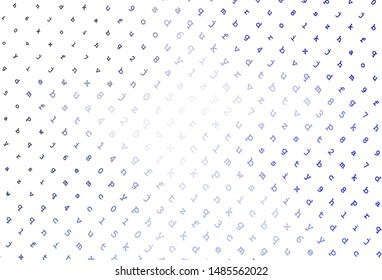 Light Purple vector layout with latin alphabet. Shining illustration with ABC symbols on abstract template. Template for lettering, typography.