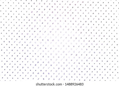 Light Purple vector layout with latin alphabet. Colored alphabet signs with gradient on white background. Smart design for promotion of university.