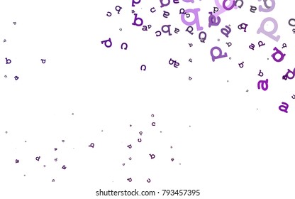 Light Purple vector layout with latin alphabet. Modern geometrical illustration with ABC english symbols. The pattern can be used as ads, poster, banner for books.