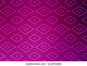 Light Purple vector layout with lines, rectangle. Glitter abstract illustration with colorful lines, rhombuses. Pattern for ads, posters, banners.