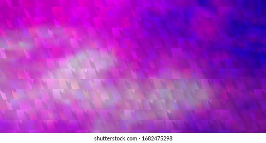 Diseño vectorial púrpura claro con líneas, triángulos. Ilustración abstracta moderna con triángulos coloridos. Mejor diseño para afiches, banners.