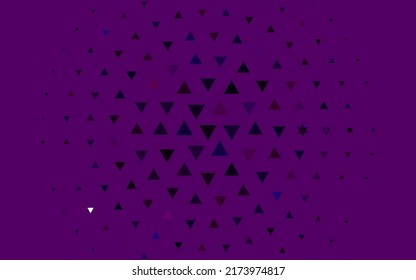 Diseño de vector púrpura claro con líneas, triángulos. Ilustración con un conjunto de triángulos coloridos. Plantilla moderna para su página de inicio.