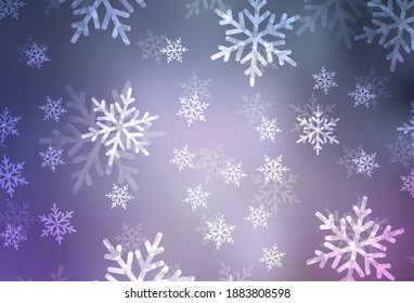 Light Purple vector layout in New Year style. A Smart Illustration with gradient Christmas elements. Pattern for booklets, leaflets of education.