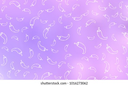 Light Purple vector layout with pepers. Decorative shining illustration with pepers on abstract template. Pattern for ad, booklets, leaflets of restaurants.