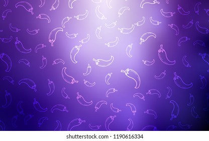 Light Purple vector layout with peppers. Decorative shining illustration with peppers on abstract template. Pattern for menu of cafes, bars, restaurants.