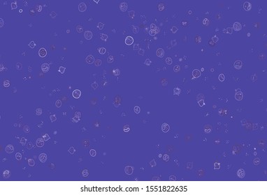 Light Purple vector layout with restaurant food. Decorative illustration with food on abstract template. Doodle design for your business advert of cafes.