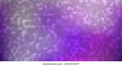 Diseño vectorial púrpura claro con formas de hexágonos. Ilustración simple con hexágonos de gradiente coloridos. Diseño básico para hacer tus anuncios.