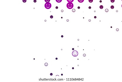 Light Purple vector layout with smiling faces. Colorful gradient Smiles on white background. Beautiful design for your business advert.