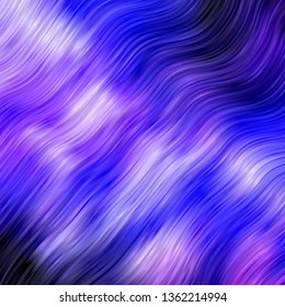 Light Purple vector layout with wry lines. Illustration in halftone style with gradient curves. Smart design for your promotions.