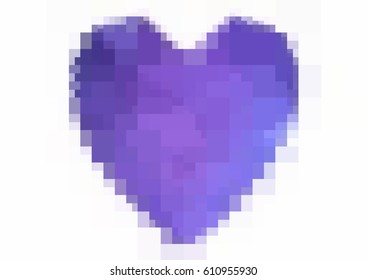 Light Purple vector love background with heart. Paper note. Valentine's greeting polygonal card. rectangular illustration for your business. Stock template for your design.