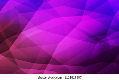 Light Purple vector low poly texture. Shining polygonal illustration, which consist of triangles. Completely new template for your banner.