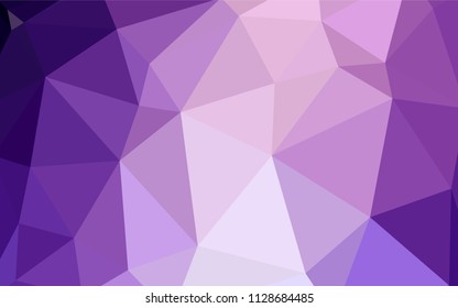 Light Purple vector low poly texture. A completely new color illustration in a polygonal style. Triangular pattern for your design.