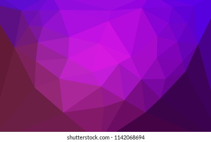 Light Purple vector low poly texture with a heart in a centre. Illustration in halftone style with triangles. Brand new design for your business.