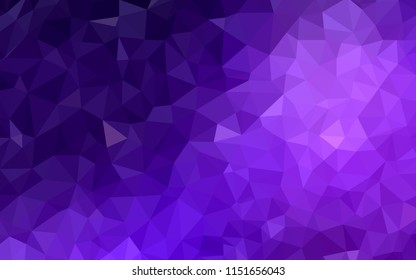 Light Purple vector low poly cover. Creative geometric illustration in Origami style with gradient. Triangular pattern for your design.