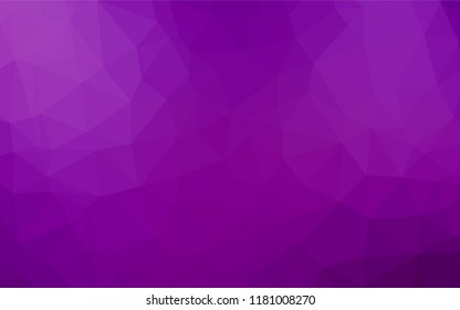 Light Purple vector low poly cover. Shining illustration, which consist of triangles. Triangular pattern for your business design.
