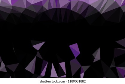 Light Purple vector low poly texture. Triangular geometric sample with gradient.  The best triangular design for your business.
