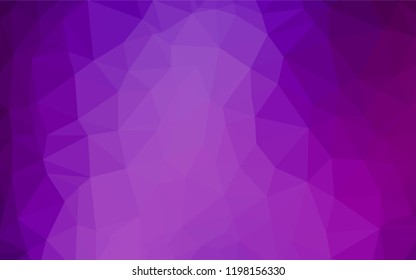Light Purple vector low poly cover. Triangular geometric sample with gradient.  Brand new style for your business design.