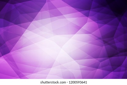 Light Purple vector low poly texture. A sample with polygonal shapes. Best triangular design for your business.