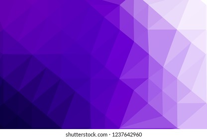 Light Purple vector low poly texture. Triangular geometric sample with gradient.  Triangular pattern for your business design.