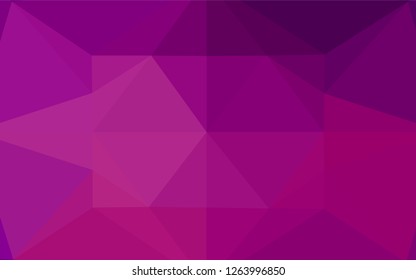 Light Purple vector low poly texture. Modern geometrical abstract illustration with gradient. The best triangular design for your business.