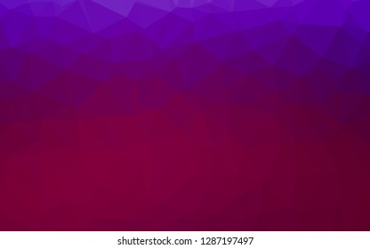 Light Purple vector low poly layout. Shining illustration, which consist of triangles. Completely new design for your business.