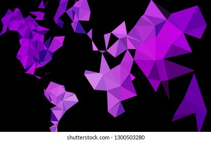 Light Purple vector low poly cover. Shining illustration, which consist of triangles. Triangular pattern for your business design.