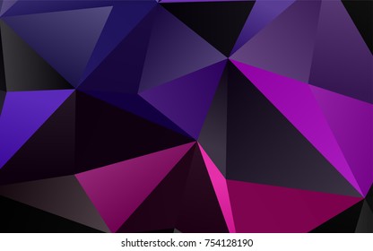 Light Purple vector low poly pattern. Brand-new colored illustration in blurry style with gradient. The best triangular design for your business.
