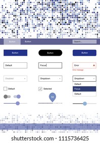 Light Purple vector Material Design Kit with dots. Simple Material Design Kit with colorful dots in header. Modern template for your landing page.