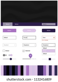 Light Purple vector Material Design Kit with liquid shapes. Modern gradient abstract illustration with bandy lines. Simple colorful design for websites.