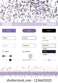 Light Purple vector Material Design Kit with dots. Decorative ui kit design in abstract style with colorful dots. This sample is for your website.