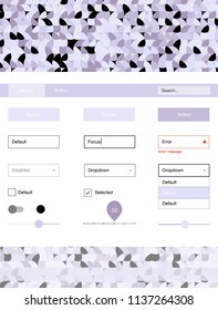 Light Purple vector Material Design Kit with dots. Simple Material Design Kit with colorful dots in header. This template you can use for landing pages.