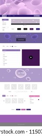 Light Purple vector Material Design Kit with liquid shapes. Glitter abstract illustration with blurred bubble shapes.. Modern template for your landing page.