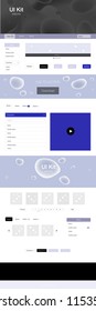 Light Purple vector Material Design Kit with liquid shapes. Modern gradient abstract illustration with bandy lines. This sample is for your landing page.