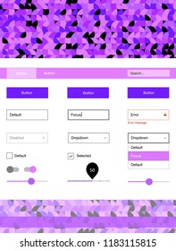 Light Purple vector Material Design Kit with dots. Simple Material Design Kit with colorful dots in header. This sample is for your website.