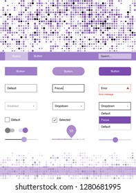 Light Purple vector Material Design Kit with dots. Decorative ui kit design in abstract style with colorful dots. This sample is for your landing page.