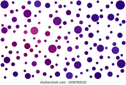 Light Purple vector modern geometrical circle abstract background. Dotted texture template. Geometric pattern in halftone style with gradient. 
