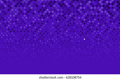 Light purple vector modern geometrical circle abstract background. Dotted texture template. Geometric pattern in halftone style with gradient. 