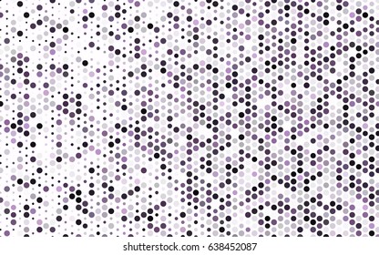 Light Purple vector modern geometrical circle abstract background. Dotted texture template. Geometric pattern in halftone style with gradient. 