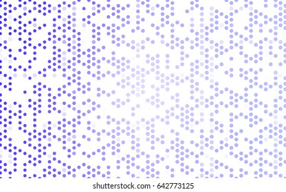Light Purple vector modern geometrical circle abstract background. Dotted texture template. Geometric pattern in halftone style with gradient. 