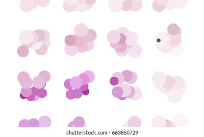 Light Purple vector modern geometrical circle abstract background. Dotted texture template. Geometric pattern in halftone style with gradient. 