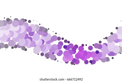 Light Purple vector modern geometrical circle abstract background. Dotted texture template. Geometric pattern in halftone style with gradient. 