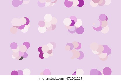 Light Purple vector modern geometrical circle abstract background. Dotted texture template. Geometric pattern in halftone style with gradient. 