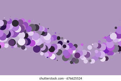Light Purple vector modern geometrical circle abstract background. Dotted texture template. Geometric pattern in halftone style with gradient. 
