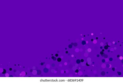 Light Purple vector modern geometrical circle abstract background. Dotted texture template. Geometric pattern in halftone style with gradient. 